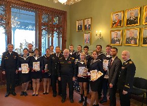 Воспитанники КЮМ «Флагман» на приёме в Морском собрании Санкт-Петербурга