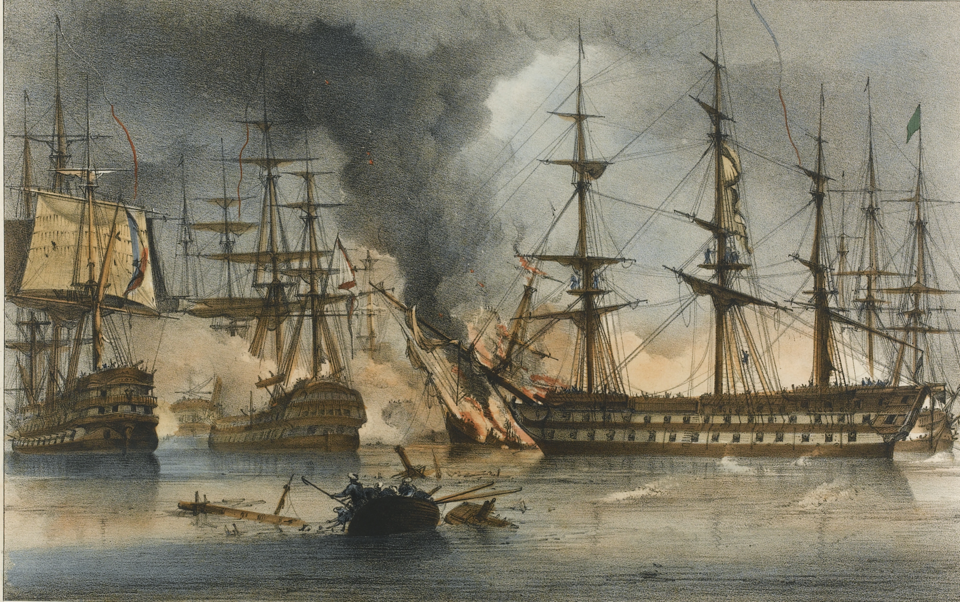 Крупная эскадра. Наваринское Морское сражение 1827. Наваринское сражение 20 октября 1827 года.